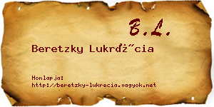 Beretzky Lukrécia névjegykártya